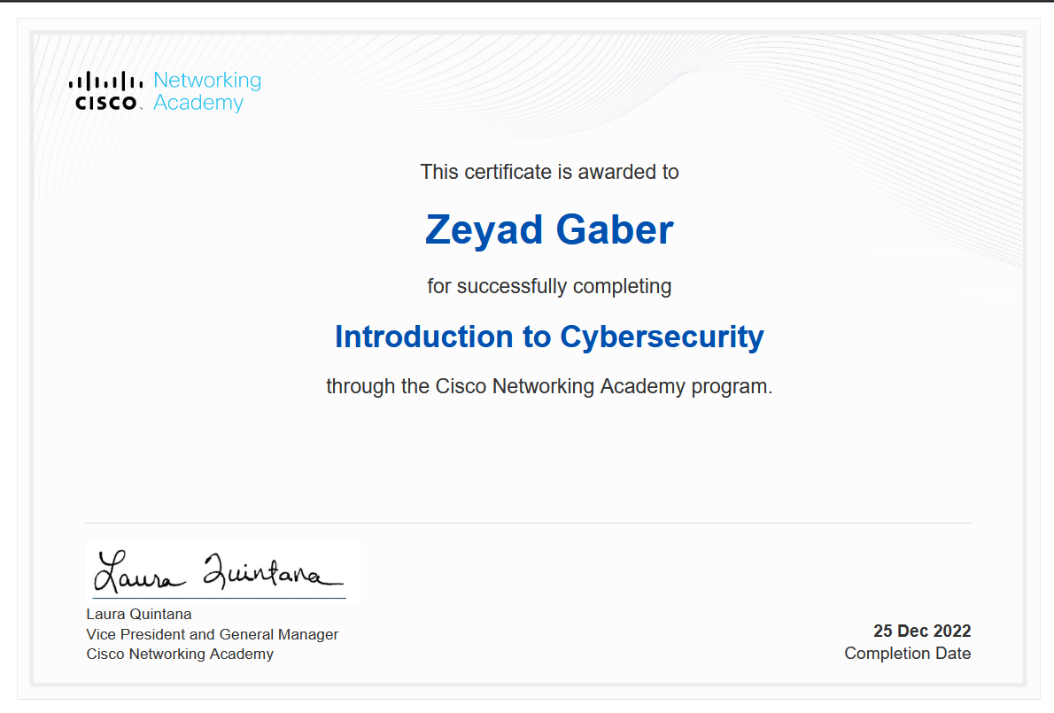 Cybersecurity Certificate